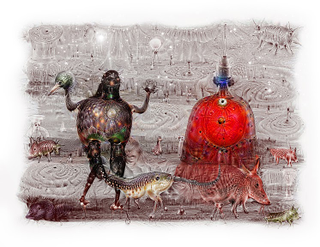Illustration for article titled This Artist Is Making Haunting Paintings With Google's Dream Robot